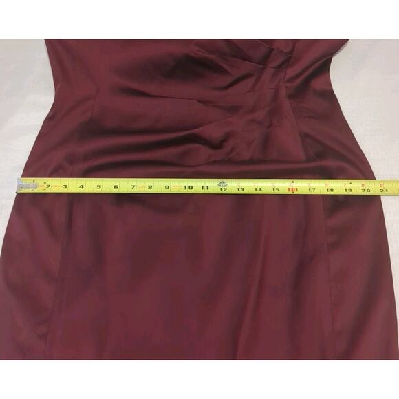 Lauren Ralph Lauren Wine Red Women’s 16 Satin Cocktail Party Dress Event Holiday - Picture 13 of 16